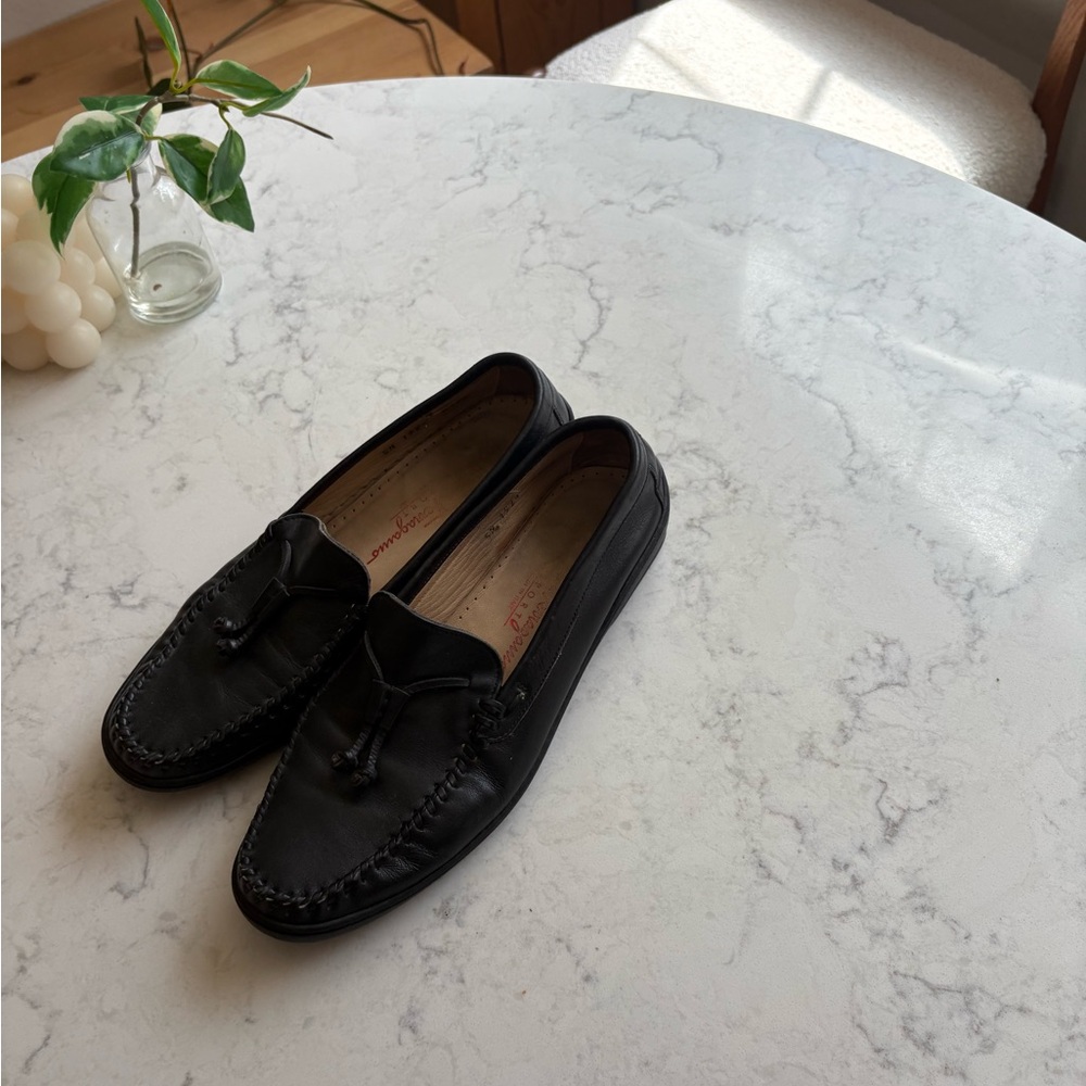 Salvatore Ferragamo Sport Black Leather Tassel Loafers women 8.5 - Picture 10 of 10